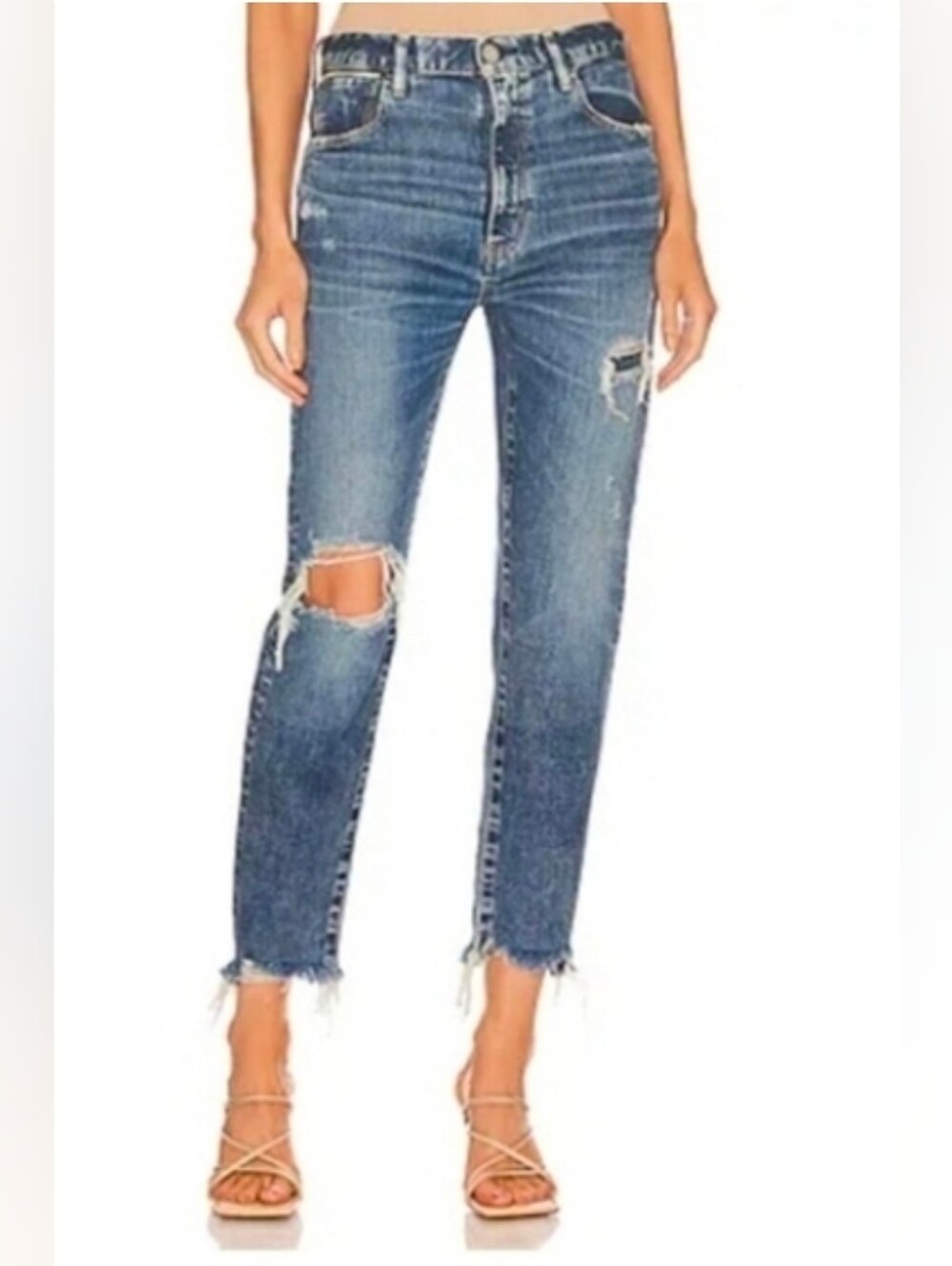 ❤️ MOUSSY VINTAGE HIGH RISE ADRIAN FRIEND STRAIGHT DISTRESSED JEANS, 12 (31)